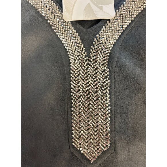 TOMMY BAHAMA Salina Sands Embellished Faux Suede Shift Dress Forged Iron XL NWT - Picture 5 of 6